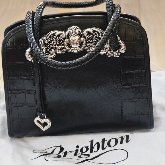 Brand New Brighton Shoulder Bag Black Leather, Gorgeous Silver Tone Accents - Picture 14 of 16